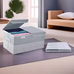 Kuber Industries Grey & White 2 Pieces Regular Drawer Organiser image 1