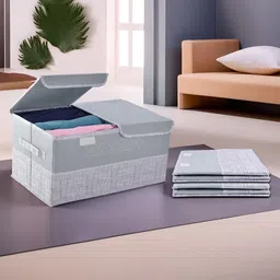 Kuber Industries Grey & White 3 Pieces Printed Drawer Organisers image 1