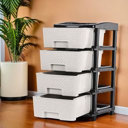 Kuber Industries Black Set of 1 Reusable Drawer Organiser Organisers-5