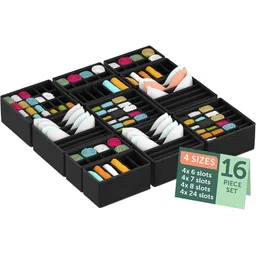 Kuber Industries Black Set of 6 Reusable Drawer Organiser Organisers-48