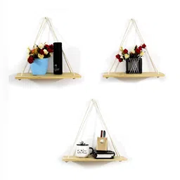 VAH Kya Bat Hai !! Set of 3 Pine Wood Wall Shelves-picture-40