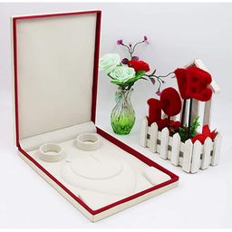 atorakushon Set of 2 Maroon & White Solid Jewellery Organizers-image-24