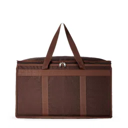 Kuber Industries Brown Print Waterproof Rexine Large Storage Bag Organiser With Handle-26