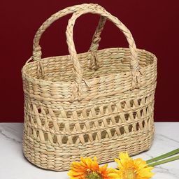 HABERE INDIA Beige Fruits & Vegetable Storage Basket-51