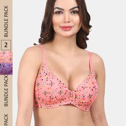 Amour Secret Pack Of 2 Polka Dot Printed Full Coverage Lightly Padded Non-Wired Bra-6