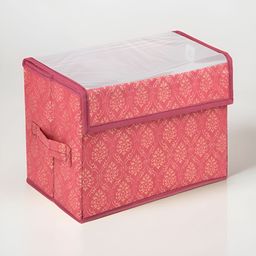 Kuber Industries Maroon Multi-Utility Foldable Transparent Lid Velcro Drawer Box Organiser-image-105