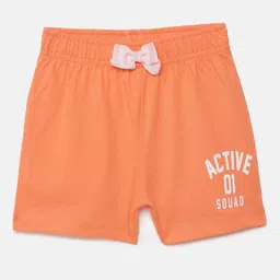 mackly Girls Peach-Coloured & White Printed Lounge Shorts-image-82