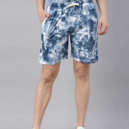 Joven Men Navy Blue Printed Cotton Shorts-image-96