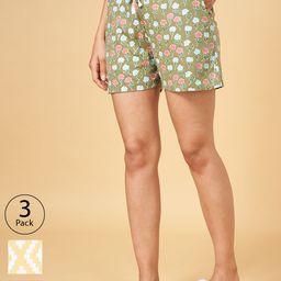 YU by Pantaloons Women Pack Of 3 Printed Lounge Shorts-image-39