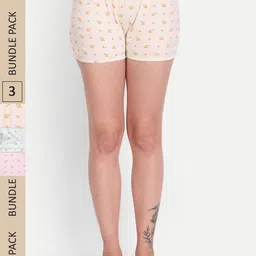 BLAZON Women Pack of 3 Cotton Printed Lounge Shorts-picture-12