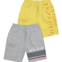 HELLCAT Girls Pack Of 2 Typography Printed Cotton Shorts-image-75