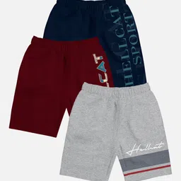 HELLCAT Boys Pack Of 3 Typography Printed Shorts-image-46