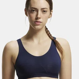 Jockey Wirefree Non Padded Combed Cotton Stretch Full Coverage Slip-On Active Bra 1376-27
