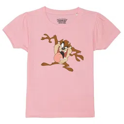 Looney Tunes by Wear Your Mind Girls Pink Cotton Printed T-shirt-image-87
