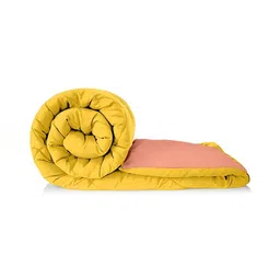 RF RELAXFEEL Orange & Yellow Geometric Heavy Winter 233 GSM Bed Quilt-17