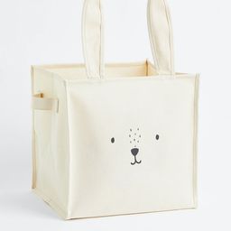 H&M Kids White & Black Printed Pure Cotton Storage Basket-42