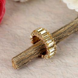 Crunchy Fashion Gold-Plated Crystals-Studded Finger Ring-18