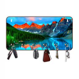 CVANU Blue & Green Printed Wooden 6 Hooks Key Holders-picture-46