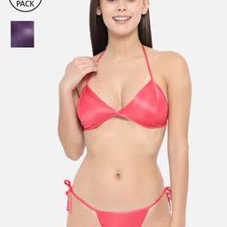 Klamotten Women Pack Of 2 Peach-Coloured & Purple Solid Lingerie Set-19