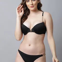 PrettyCat Women Black Solid Lingerie Set-24