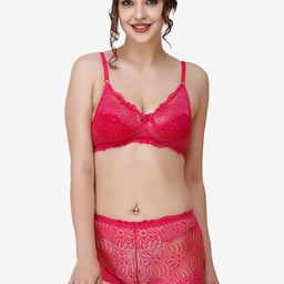 Docare Women Self-Design Lace Cotton Lingerie Set-image-82