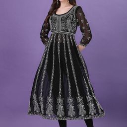 FashTown Ethnic Motif Embroidered Thread Work Anarkali Kurta-picture-47