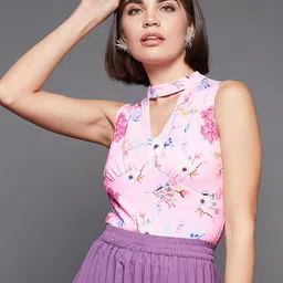 BAESD Floral Printed High Neck Top-image-33