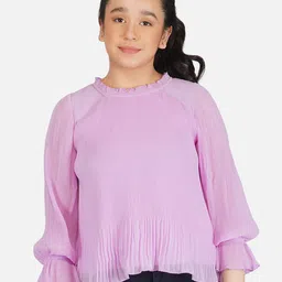 Antheaa Lavender Georgette Top-picture-36