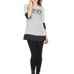 BAESD Ethnic Motifs Printed Longline Georgette Top-image-45