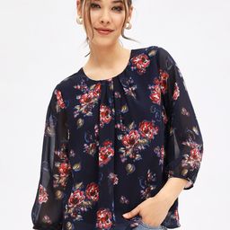 Harpa Floral Printed Georgette Top-image-55