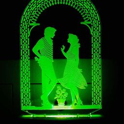 NMII Green & Red Printed Couple Acrylic 3D Illusion Plug Night Lamp-21