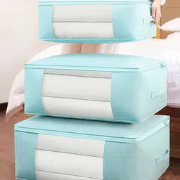 HOUSE OF QUIRK Blue Foldable Over-Sized Handy Storage Bag-5