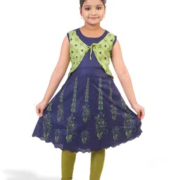 BAESD Girls Floral Printed Yoke Designed A-Line Kurta With Leggings-picture-38