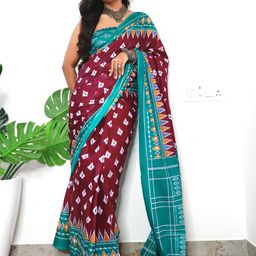 Saree mall Ethnic Motifs Poly Cotton Bagh Ready to Wear Saree-picture-6