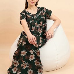 Sweet Dreams Floral Printed Pure Cotton Maxi Nightdress-image-18