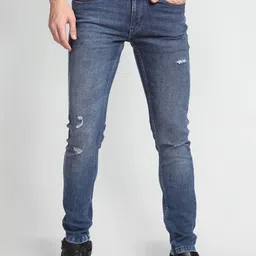 Flying Machine Men Super Skinny Fit Mildly Distressed Light Fade Stretchable Jeans-picture-18