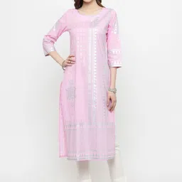 Varanga Women Pink Printed Straight Kurta-image-32