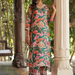 Anni Designer Women Floral Printed Regular Sequinned Kurta with Palazzos-picture-5