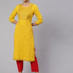 KALINI Embroidered Sequinned Kurta-image-13