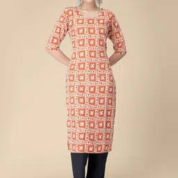 KALINI Geometric Printed Crepe Straight Kurta-picture-9