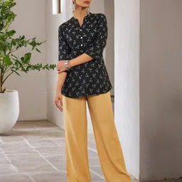 Soch Floral Printed Mandarin Collar Straight Kurti-picture-23