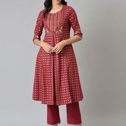 W Women Festive Floral Print Kurta With Straight Pant-image-37