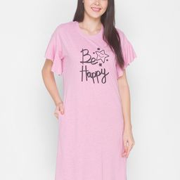 AV2 Pink & Black Printed Pure Cotton Nightdress-11