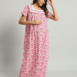 SEPHANI Printed Maternity Maxi Nightdress-image-87
