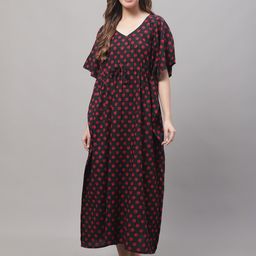 Secret Wish Printed Cotton Kaftan Maxi Nightdress-picture-12