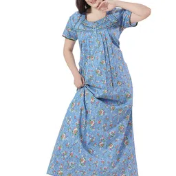 Soulemo Printed Pure Cotton Maxi Nightdress-picture-55