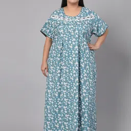 Sweet Dreams Floral Printed Short Sleeves Maxi Nightdress-picture-32