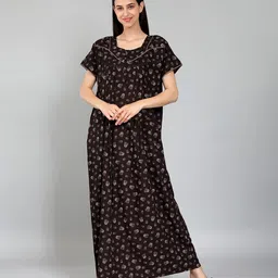 NIGHTSPREE Printed Cotton Maxi Nightdress-picture-43