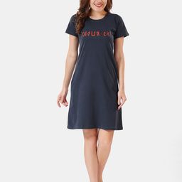 Be You Typographic Printed T-shirt Nightdress-picture-34