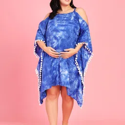 MAMMA PRESTO Tie and Dye Shoulder Straps Kaftan Nightdress-image-9